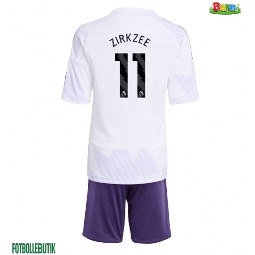 Manchester United Joshua Zirkzee #11 Bortaställ Barn 2025-26 Kortärmad (+ Korta byxor)